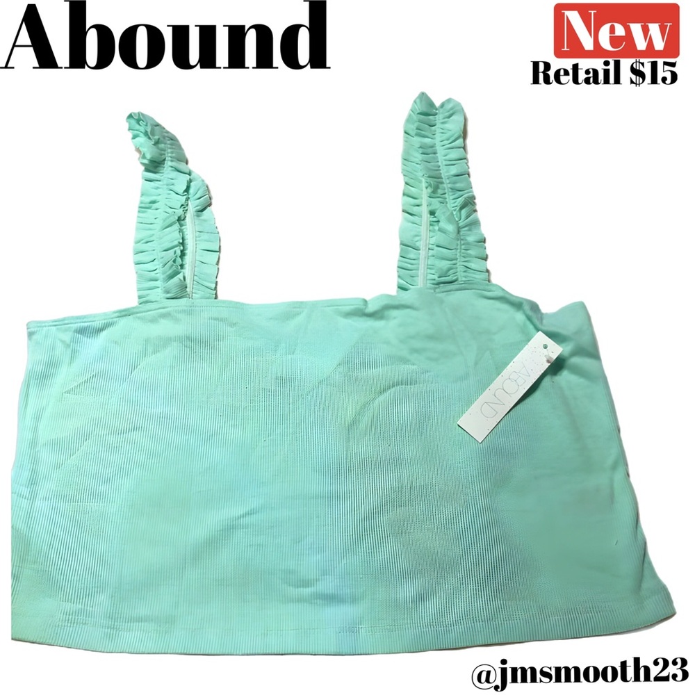 🆕 Abound soft teal blue cropped top